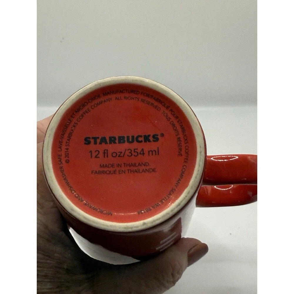 2014 Starbucks Tall Red Christmas Blend 12 oz.  Coffee Cup Mug.